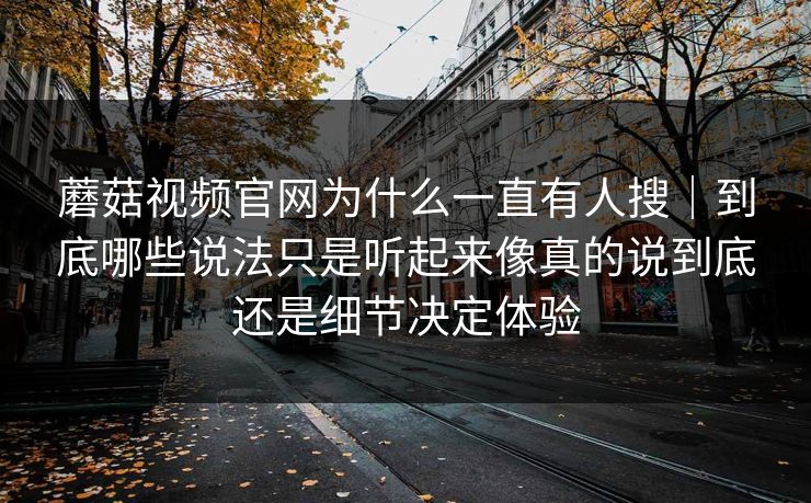 蘑菇视频官网为什么一直有人搜｜到底哪些说法只是听起来像真的说到底还是细节决定体验