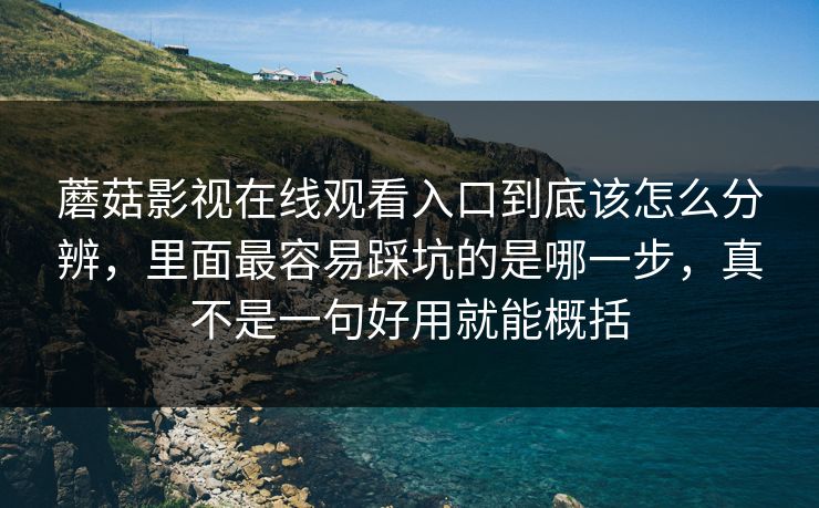 蘑菇影视在线观看入口到底该怎么分辨，里面最容易踩坑的是哪一步，真不是一句好用就能概括