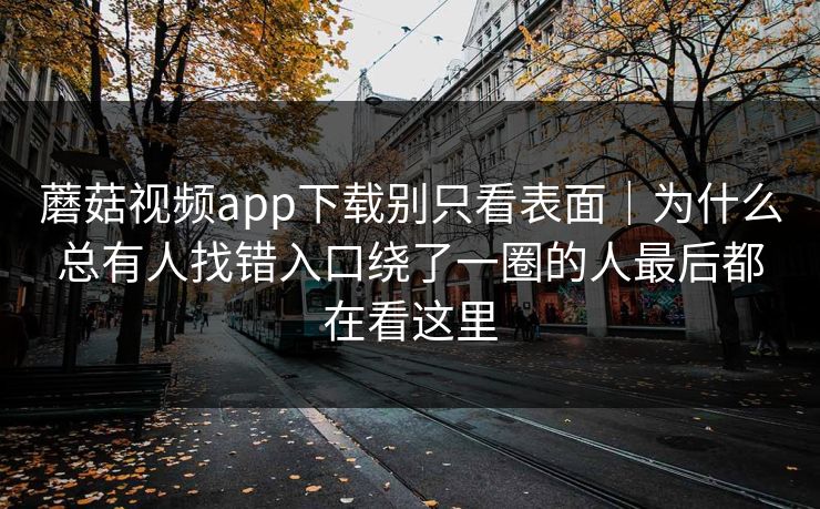 蘑菇视频app下载别只看表面｜为什么总有人找错入口绕了一圈的人最后都在看这里
