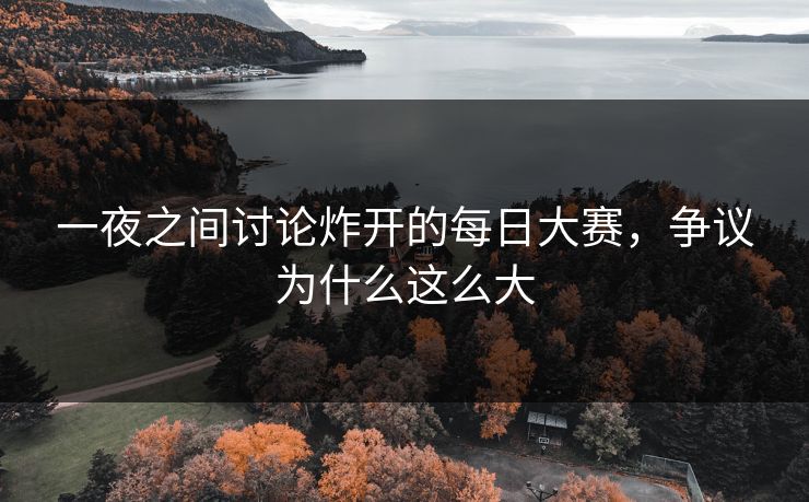 一夜之间讨论炸开的每日大赛，争议为什么这么大